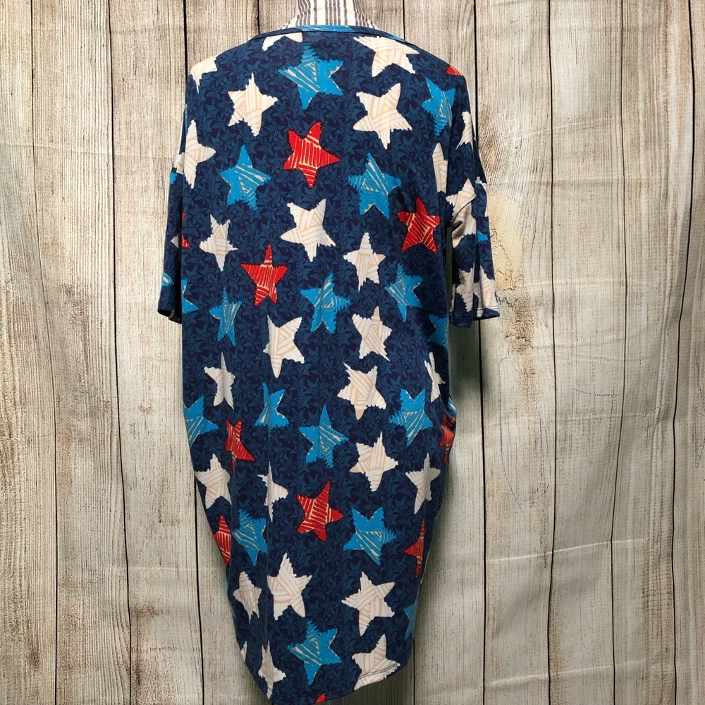 LuLaRoe Red White & Blue Stars Casual Top - Picture 5 of 6